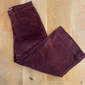 NWT Madewell Velvet Wide-Leg Crop Pants (petite)
